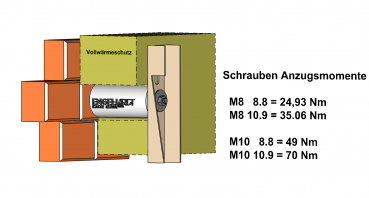 Distanzhülse Ø50mm x 100mm (4er Set) für Wandkonsole auf Isolierung